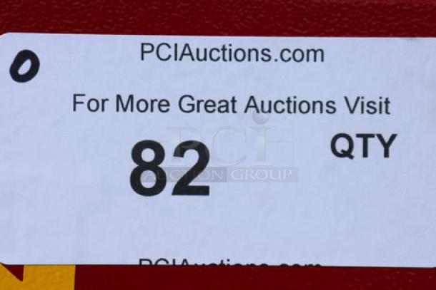 Alt text: Auction label reading "PCIAuctions.com, For More Great Auctions Visit, 82 QTY."
