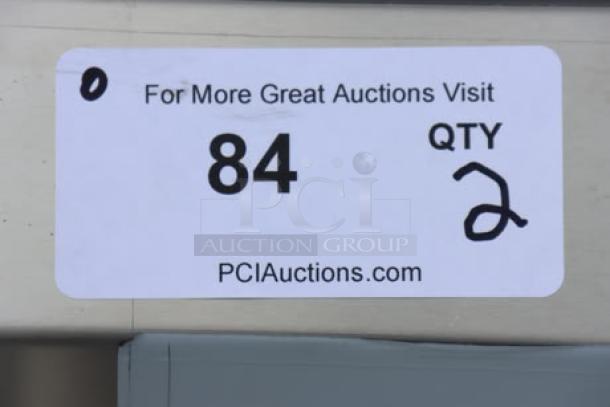 Regency 600S32424224 3-compartment stainless steel sink with 2 drainboards, minor dents, out of box, QTY label visible.