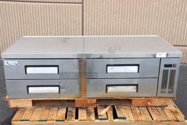 Brand new Avantco CBE-72-HC 72" refrigerated chef base with four drawers. Scratch-n-dent; tested and working.