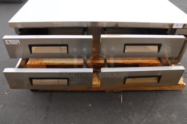 Brand new Avantco CBE-72-HC chef base, 72", 4 drawers, stainless steel, scratch-n-dent, tested working, S/N: 449586889 6166 2506.