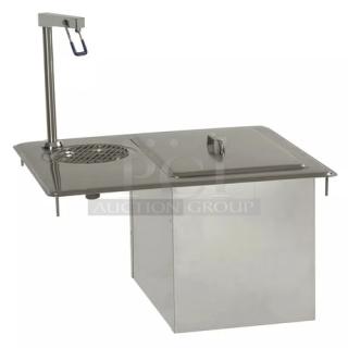 Brand new Delfield 204P drop-in water station with pitcher filler and ice storage. Minor scratches/dents possible. S/N: 2508820100161.