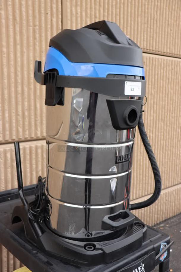 Lavex 944BJ14126G 26-gallon stainless steel wet/dry vacuum, brand new, with toolkit; 100-120V, 1400W; minor dents.