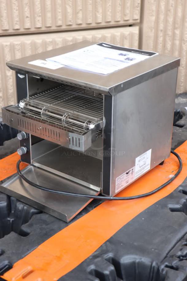 Brand new Vollrath CT2H-120250 JT1H conveyor toaster, 2.5" opening, 120V, 1600W, with visible manufacturer’s label.