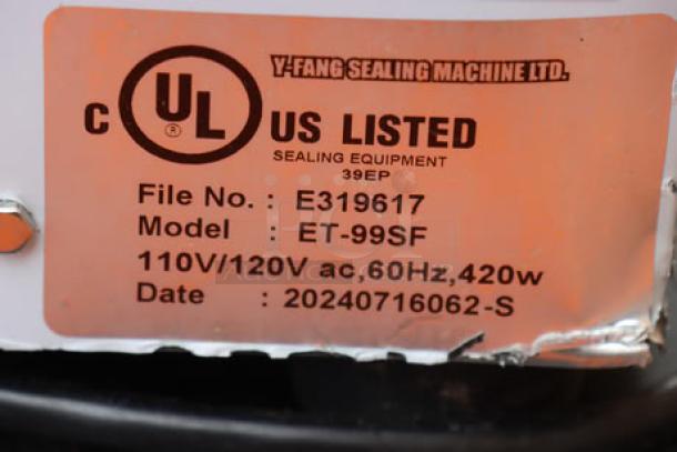 Brand new Narvon automatic cup sealing machine, Model 378csfa, scratch-n-dent condition. Serial: 20240716062-S. UL listed.