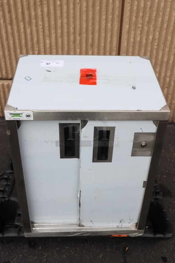 Regency 24" stainless steel wall cabinet, model 600WCS1524, with sliding doors. Scratch-n-dent condition.