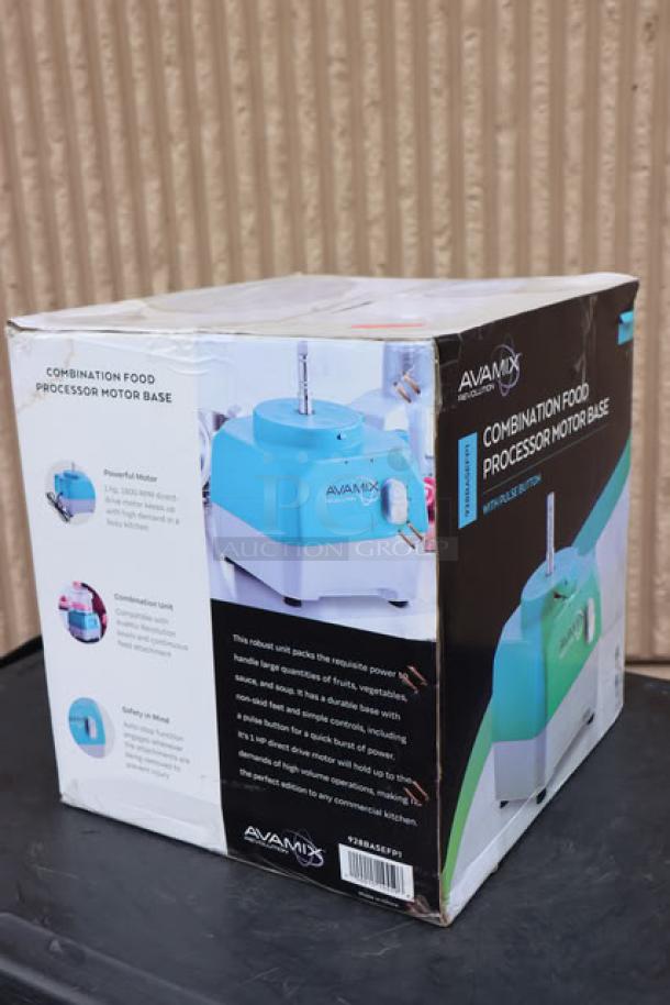 AvaMix Revolution 928BASEFP1 Motor Base, brand new in box, features pulse button for 1 hp food processors.