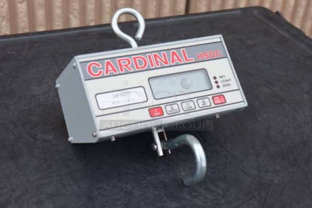 Cardinal Detecto HSDC-40 digital hanging scale, 40 lb. capacity, new condition, serial number E08725-0096, legal for trade.