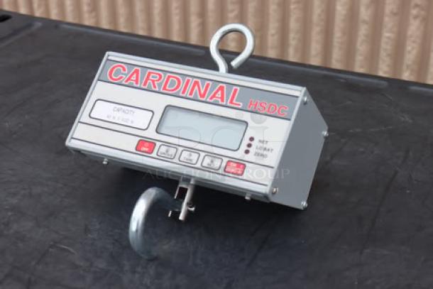 Cardinal Detecto HSDC-40 digital hanging scale, brand new, 40 lb. capacity, legal for trade, S/N: E08725-0096, with LCD display.
