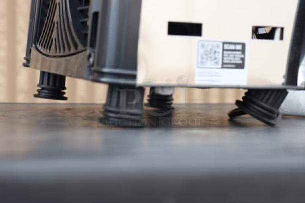 BRAND NEW SCRATCH-N-DENT Carnival King RBD3G1 refrigerated beverage dispenser, 3-gallon, 120V, S/N: 24053473, visible leg attachments.