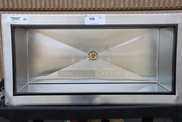 Regency 18" x 36" Stainless Steel Drop-In Ice Bin, Model 600diib1836, brand new scratch-n-dent condition, visible label.