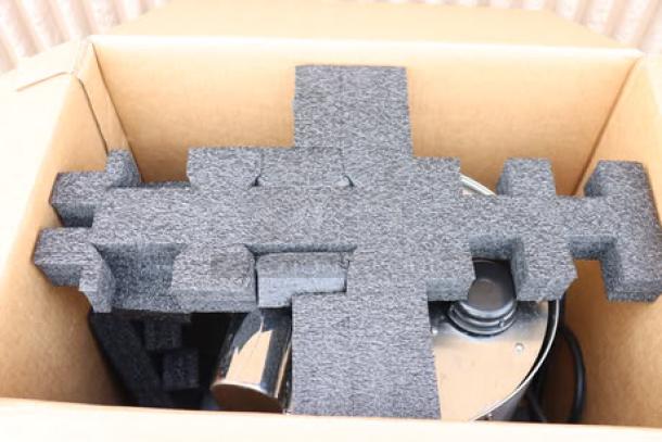 Brand new Astra STS1300 Pro semi-automatic pourover milk steamer in packaging, model details visible.