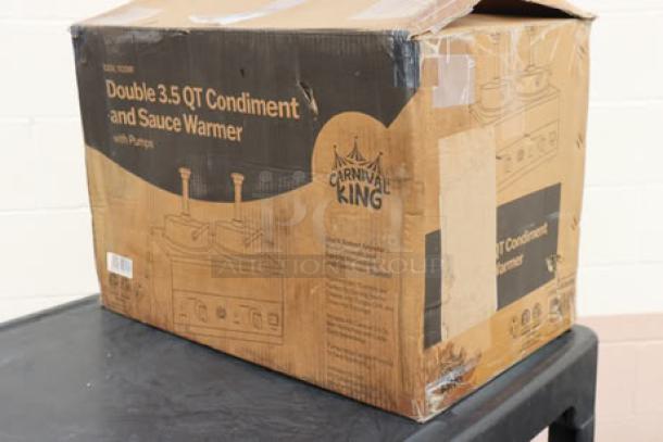 Carnival King RWS35DBL Double 3.5 Qt. Warmer, brand new in damaged original packaging, possible scratches and dents.