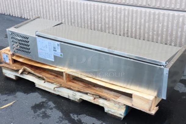 Brand new Avantco CPT-54 54" countertop refrigerated prep rail, stainless steel, 115V, 1.3A, 1 phase, 100W, S/N: 672696726 6102 2504.