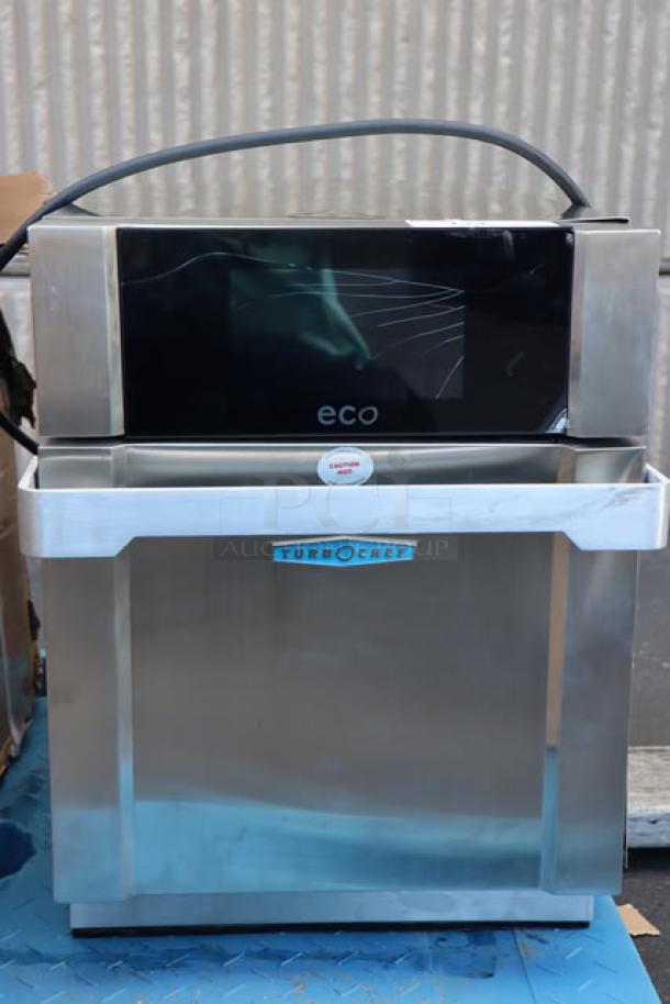 TurboChef Eco stainless steel rapid cook ventless oven, brand new scratch-n-dent, one-touch controls, model ECOHD01432.