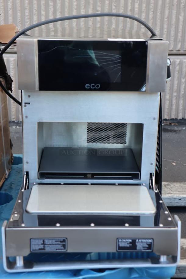 TurboChef Eco stainless steel rapid cook ventless oven, brand new with minor scratches. One touch controls, model ECOHD01432.
