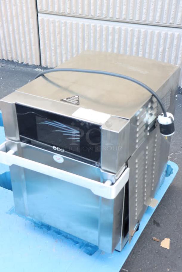 TurboChef Eco stainless steel ventless oven, brand new scratch-n-dent, with one-touch controls, model ECOHD01432.