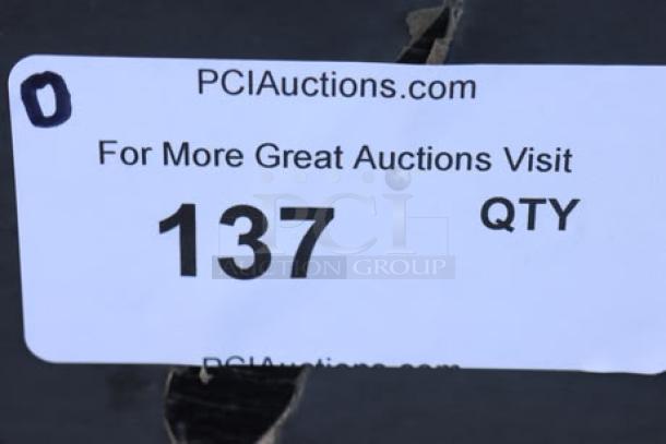 The image shows a label from PCI Auctions with auction number 137 and a message to visit their website for more auctions.