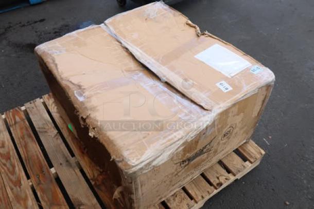 Regency stainless steel mop sink, model 600SM242412N, in original damaged box; scratches and dents possible.