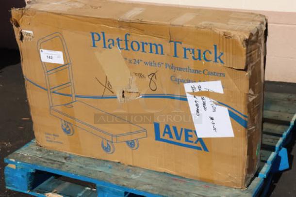 Lavex 6904403 platform truck, 36"x24", ergonomic handle, 250 lb. capacity, in damaged box, possible scratches/dents.