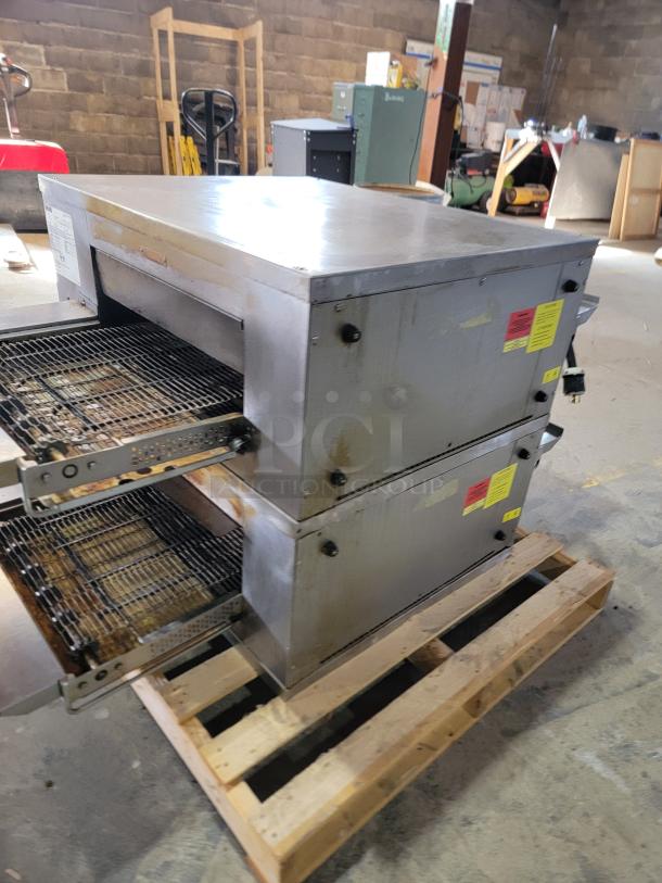 Middleby Marshall CTX DZ33T double-stack electric conveyor ovens, 2023 model, excellent condition, ideal for high-speed cooking.