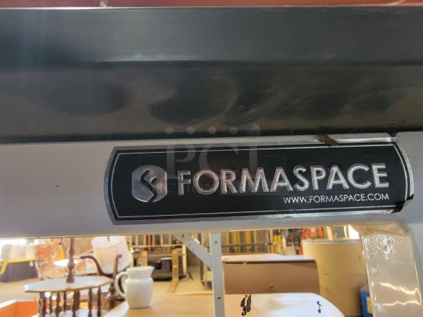 Formaspace Industrial Mobile Workbench label, black tabletop, sturdy 11-gauge steel frame, locking casters, Model Bench01.