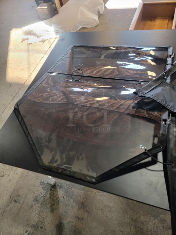 Cardinal Full-Vue 20 skid steer cab enclosure, clear vinyl, fits Bobcat G-Series. New condition with quick-install cords.