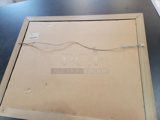 Back view of a 2008 Miller Lite/MGD reflective plaque, measuring 34"x28". Features pre-wired setup for wall mounting.