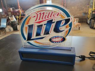 Rare 2007 Miller Lite LED "Feature Ticker" sign with working static light, non-working ticker. Manufactured by Process Display Inc.