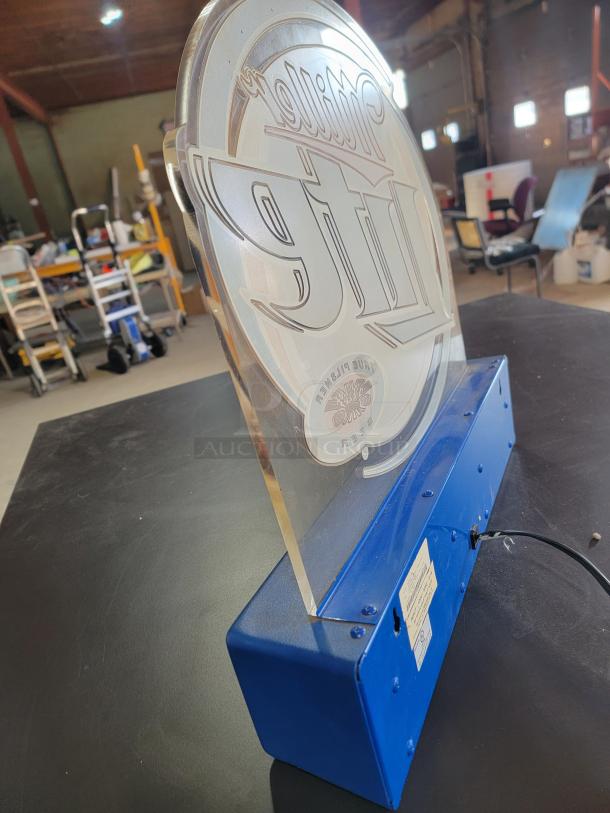 Rare 2007 Miller Lite LED "Feature Ticker" backbar sign by Process Display Inc.; static light works, ticker not working.