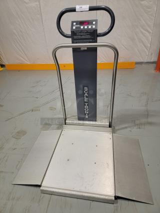 Scale-Tronix 6002 portable scale with low-profile platform, integrated ramps, and digital readout. Tested and working.