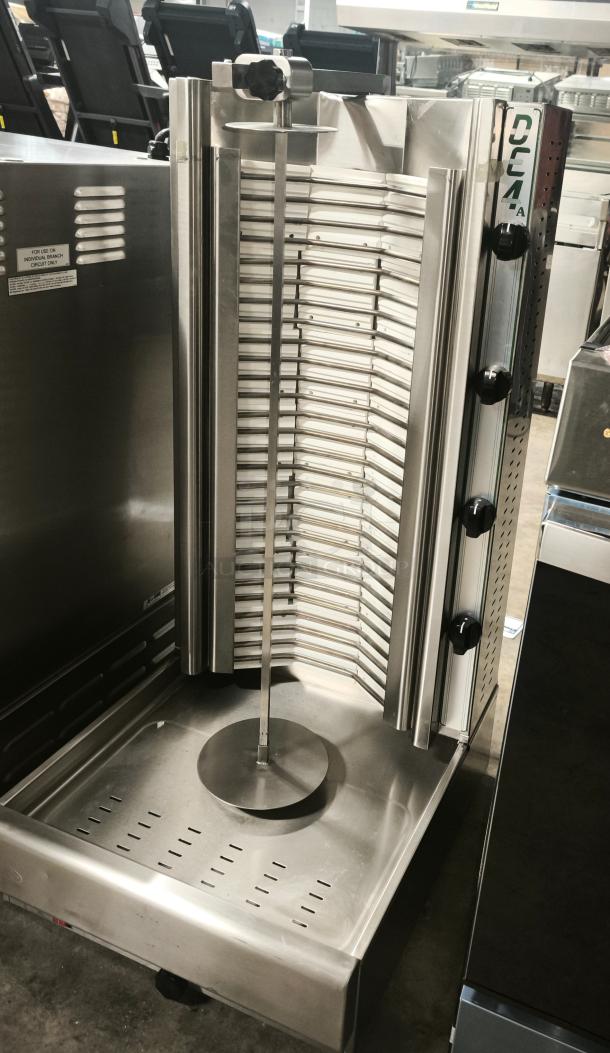 Brand new Visvardis DE4A 39" electric gyro machine, 140 lb. capacity, stainless steel finish, model DE4A.