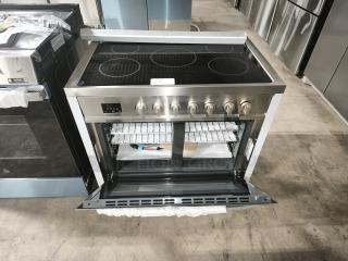 Brand new KoolMore 36-Inch Professional All-Electric Range, Model KM-FR36EE-SS, with stainless steel finish and five burners.