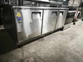 Everest Refrigeration ETBF3 undercounter freezer, brand new, stainless steel, 71 1/8" wide, 3 sections, 3 doors, 115v.