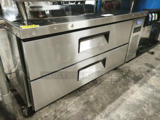 Brand new Atosa MGF8450GR 48" refrigerated chef base, 7.7 cu ft, ENERGY STAR®, self-contained, stainless steel.