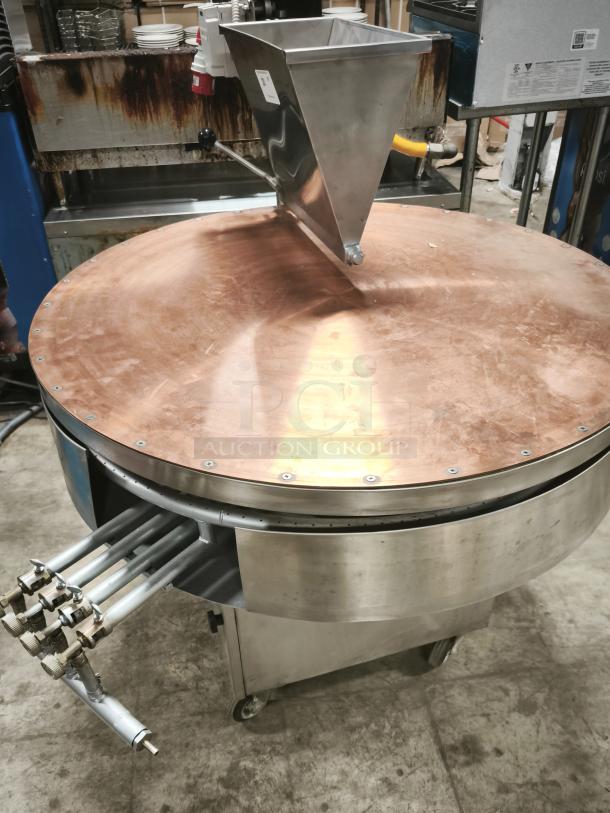 BRAND NEW BIMATIC S.AR.L Kunafet Machine for making kunafa dough, stainless steel, copper top, with dough dispenser.