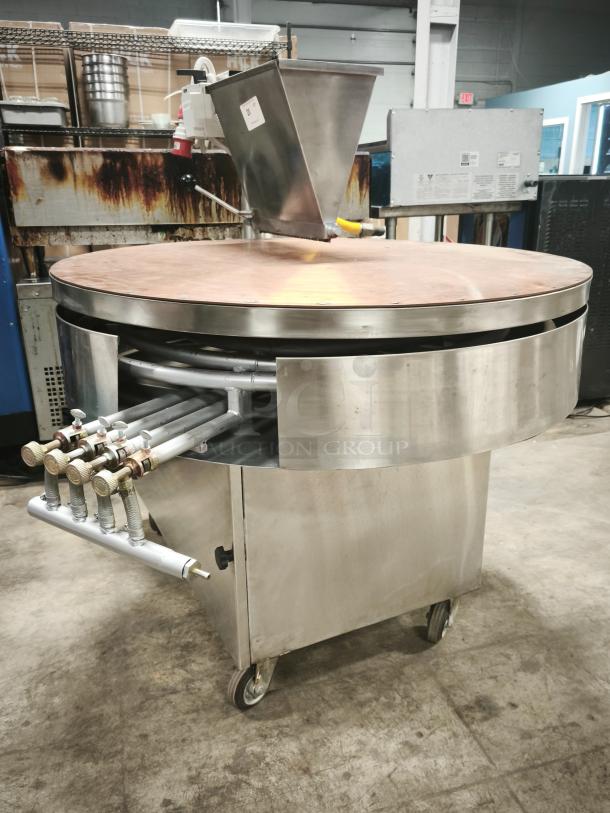 Brand new BIMATIC S.AR.L Kunafet Machine, stainless steel, ideal for making Kunafet dough, features adjustable nozzles.