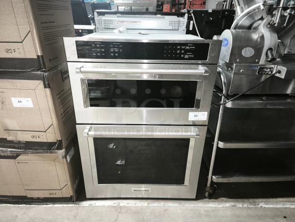 Brand new Whirlpool KitchenAid 30-inch wall oven combo, model KOEC530PSS01, stainless steel with PrintShield finish.