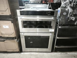 Brand new Whirlpool KitchenAid 30-inch wall oven combo, model KOEC530PSS01, stainless steel with PrintShield finish.