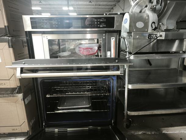 Brand new Whirlpool KOEC530PSS01 30" wall oven combo, stainless steel with PrintShield finish, self-cleaning, air fry feature.