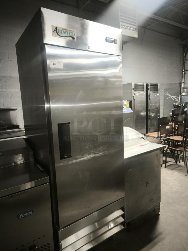 Brand new Avantco A-23R-HC 29" solid door reach-in refrigerator, model 178a23rhc, stainless steel, excellent condition.