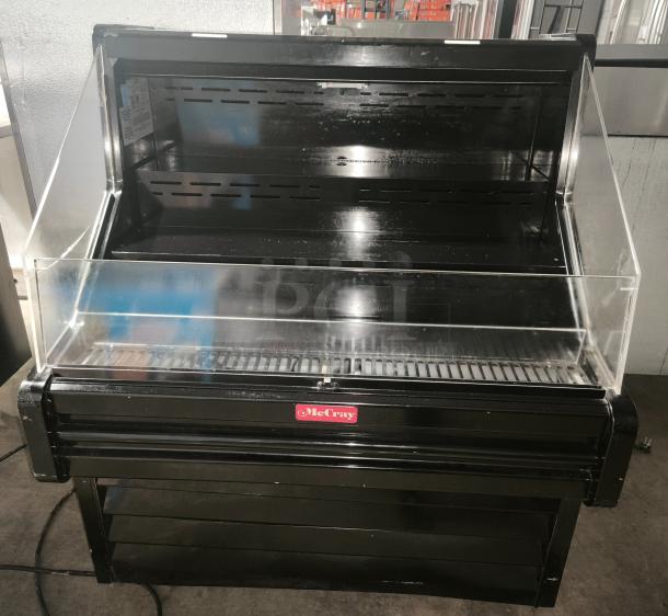 Howard-McCray 39" horizontal open air cooler, model SC-OS30E-3-B, with 3 levels, in good condition, labeled on front.