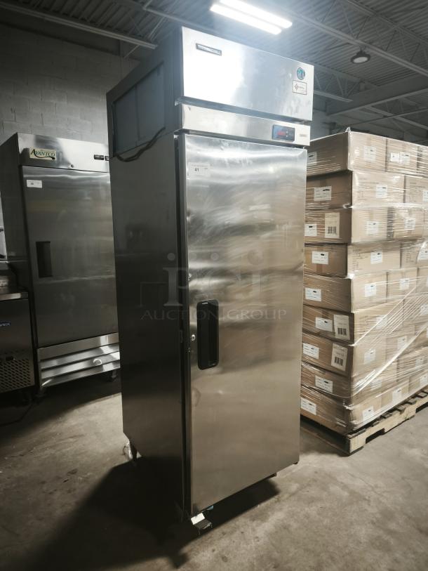 Hoshizaki FH1-SSB upright freezer, like new condition, stainless steel door, single-section, professional series.