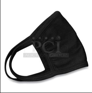 Black 3-ply face mask by GK with antimicrobial finish, showing ear loops and sleek design.