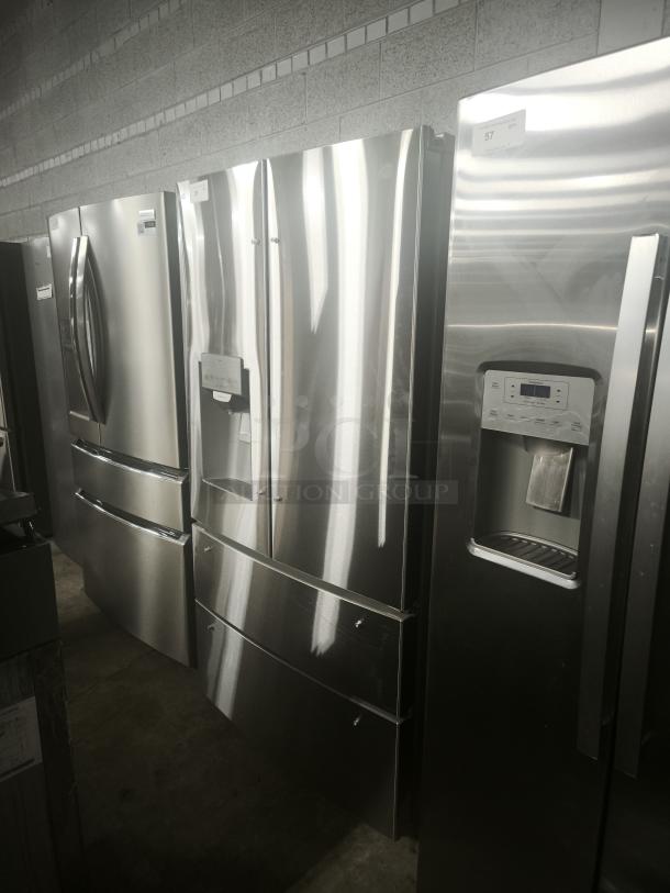 LG 27.8 cu ft 4-Door Smart French Door Refrigerator, Model LRMXS2806S/05, new condition, stainless steel finish.