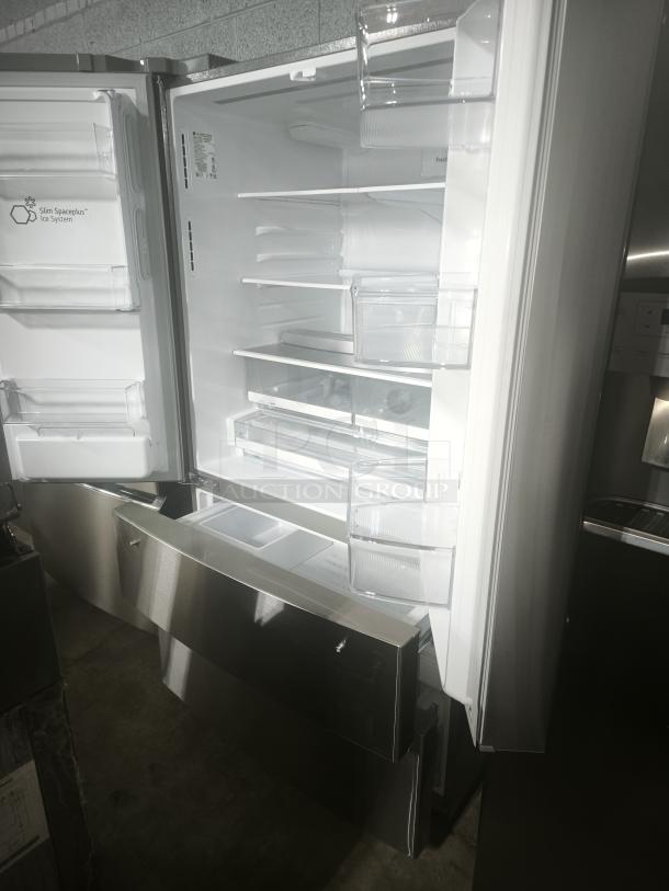 LG 27.8 cu ft 4-Door Smart French Door Refrigerator, Model LRMXS2806S, with Craft Ice™, new condition.