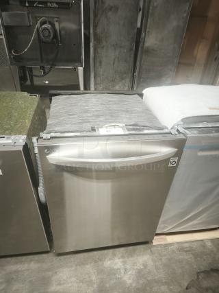 Brand new LG 24-Inch QuadWash® Top Control Smart Dishwasher, model LDTS5552S, stainless steel finish, energy-efficient.
