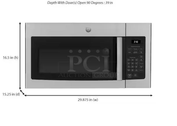 Brand new GE 1.6 Cu. Ft. Over-the-Range Microwave Oven, model JVM3160RFSS, stainless steel, 29.875" width.