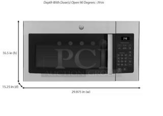 GE 1.6 Cu. Ft. Over-the-Range Microwave Oven, model JVM3160RFSS, stainless steel, new condition, 29.875" wide.