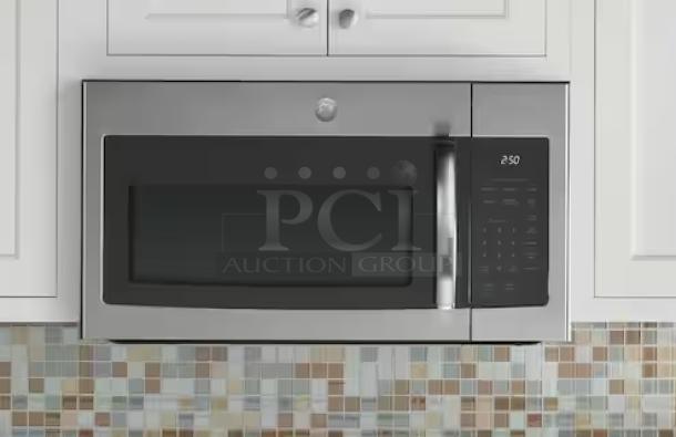 Brand new GE 1.6 Cu. Ft. over-the-range microwave oven, model JVM3160RFSS, stainless steel finish, digital control panel.