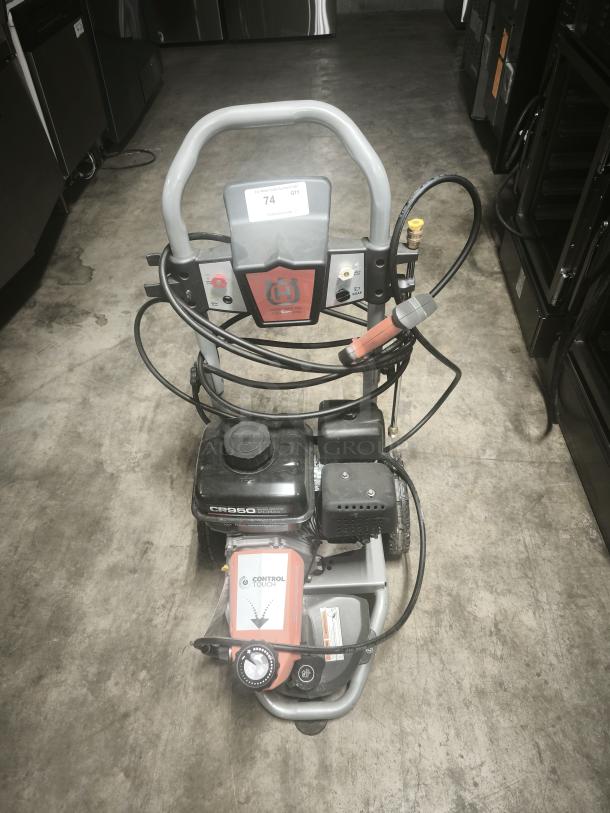TESTED Husqvarna PW-3200 gas pressure washer, model 022007, 3200 PSI, features CR850 engine. Good condition.